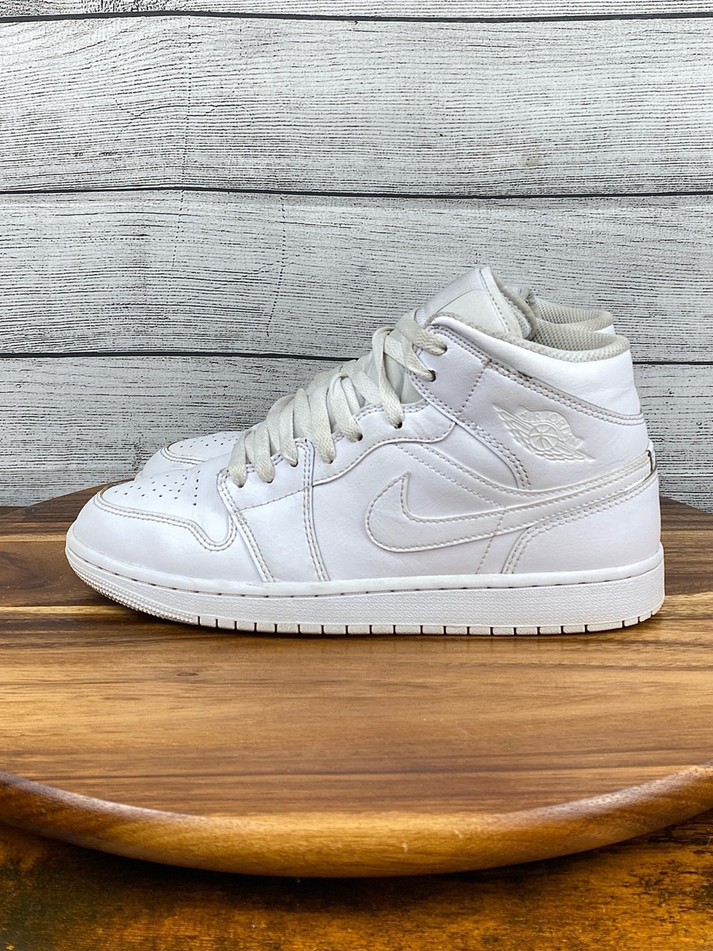 Nike Air Jordan 1 Mid Triple White Men’s Shoes 554724-136 Sneaker Size 8